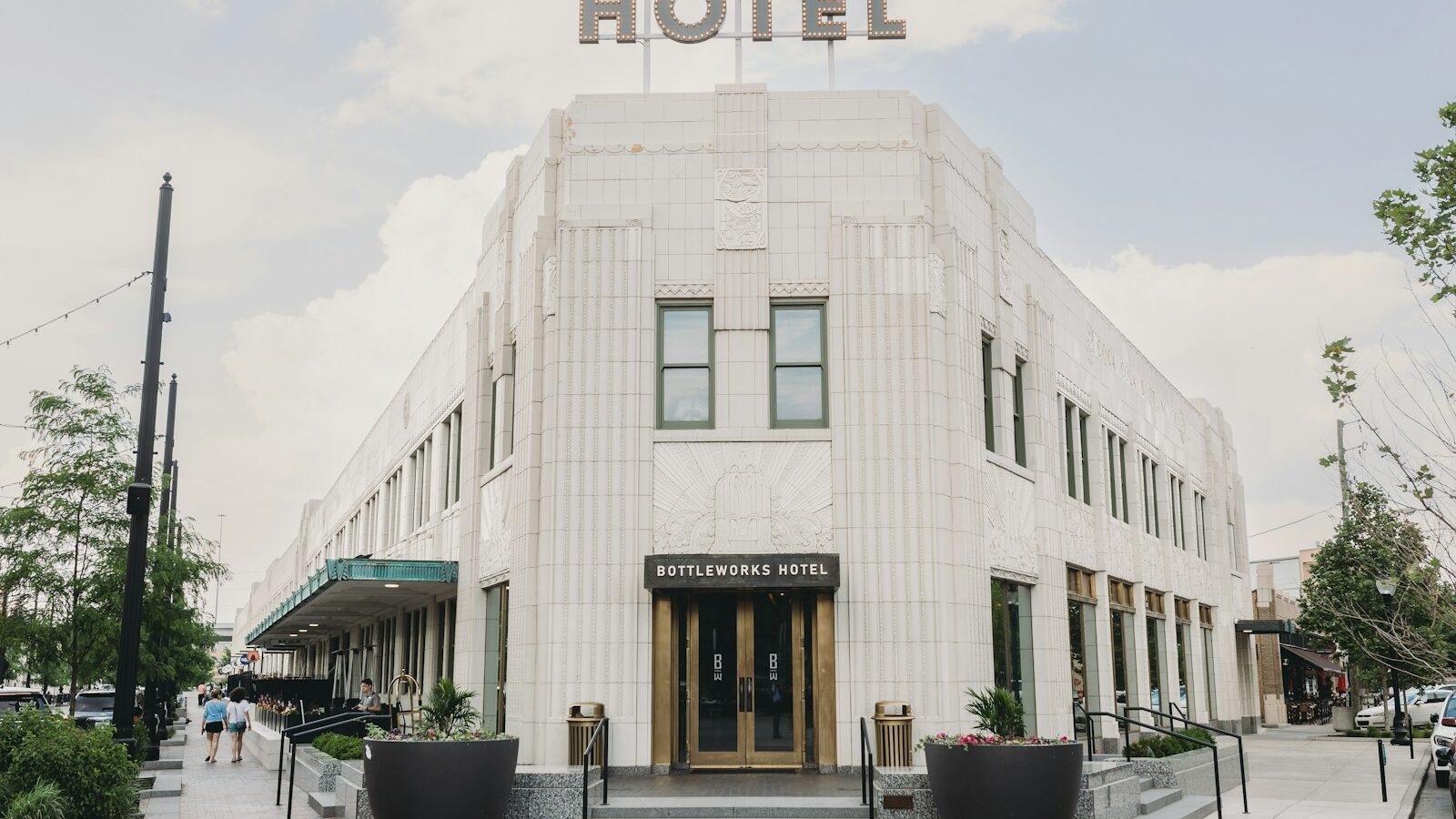 Charming boutique hotel exterior with distinctive character
