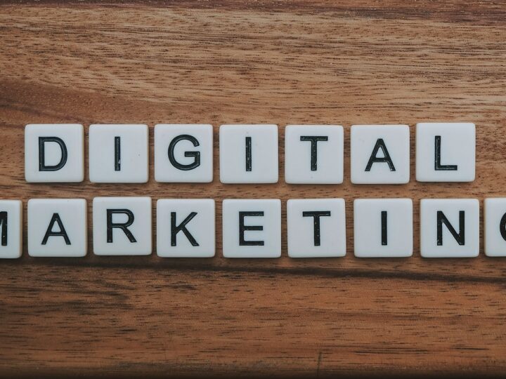 Digital marketing workspace with analytics tools