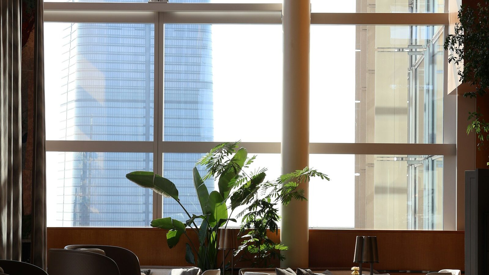 Hotel lounge with panoramic city view inspiring content strategy